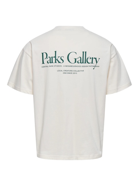 Чоловіча біла футболка ONLY & SONS артикул 22035566 gardenia FW2025 Фото ракурс 4 - Чоловіча біла футболка ONLY & SONS артикул 22035566 gardenia FW2025