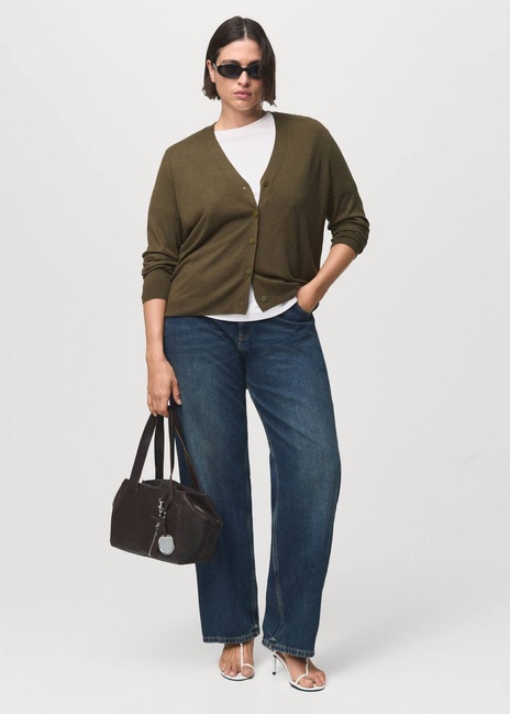Женский хаки кардиган Mango артикул 17065803 37 1 season Фото ракурс 6 - Женский хаки кардиган Mango артикул 17065803 37 1 season