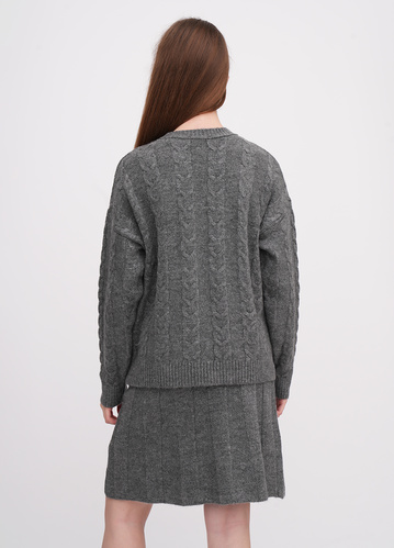Фото ракурс 2 - Жіночий сірий светр EQUILIBRI артикул NW391001 100 Grey FW2025