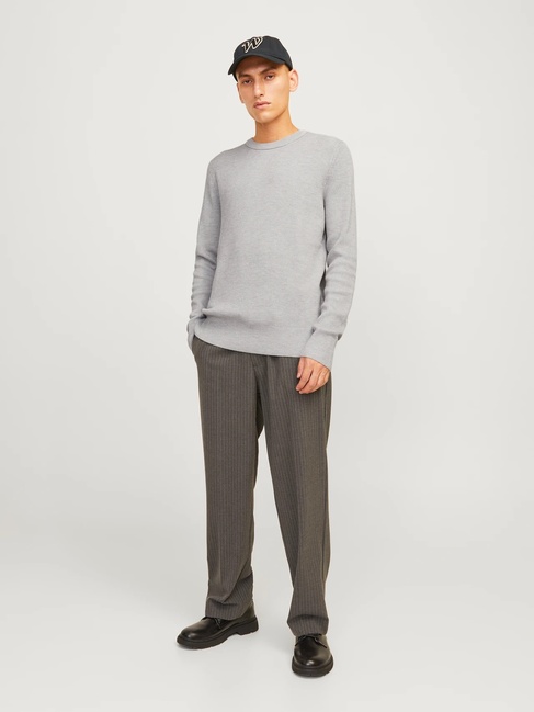 Фото ракурс 4 - Чоловічий сірий джемпер Jack & Jones артикул 12257771 LIGHT GREY MELANGE FW2024