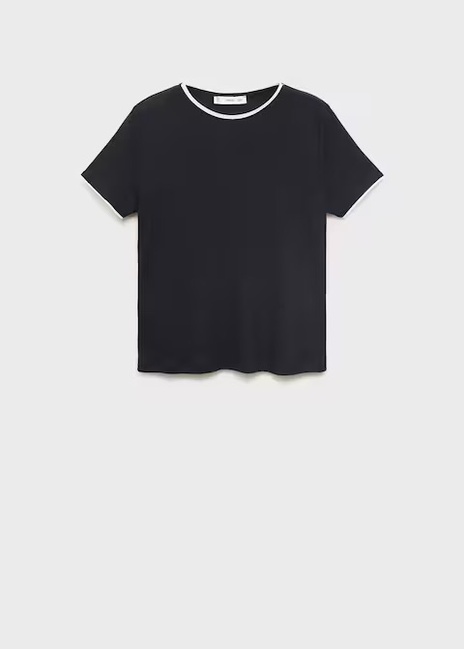 Жіноча синя футболка Mango артикул 17084093 56 1 season Фото ракурс 3 - Жіноча синя футболка Mango артикул 17084093 56 1 season