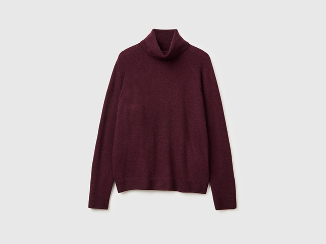 Жіноча коричнева водолазка Benetton артикул 1035D2551 80V 25A Фото ракурс 6 - Жіноча коричнева водолазка Benetton артикул 1035D2551 80V 25A