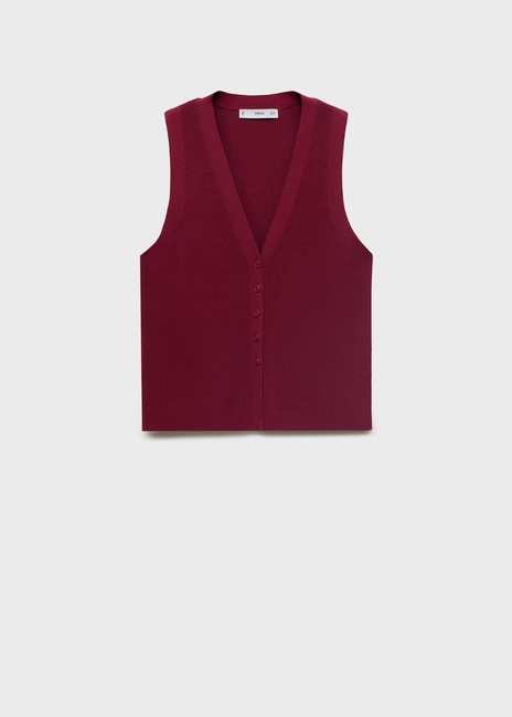 Женский бордовый жилет Mango артикул 17064098 77 1 season Фото ракурс 3 - Женский бордовый жилет Mango артикул 17064098 77 1 season