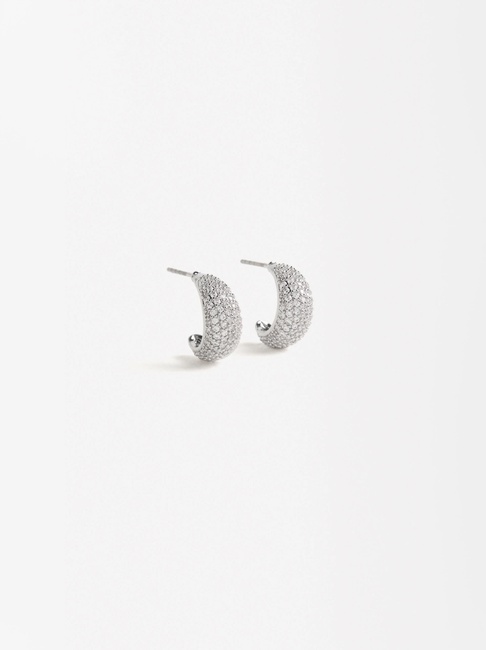 Женские серебряные серьги Parfois артикул 228592 _SV FW2025 Фото ракурс 1 - Женские серебряные серьги Parfois артикул 228592 _SV FW2025