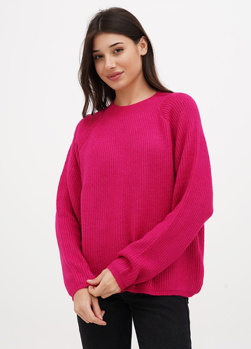 Фото ракурс 1 - Женский розовый свитер EQUILIBRI артикул W342 030 000 Fucsia FW2024