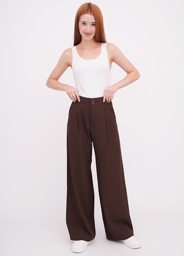 Фото ракурс 1 - Жіночі коричневі брюки EQUILIBRI артикул W466 037 000 Brown FW2025