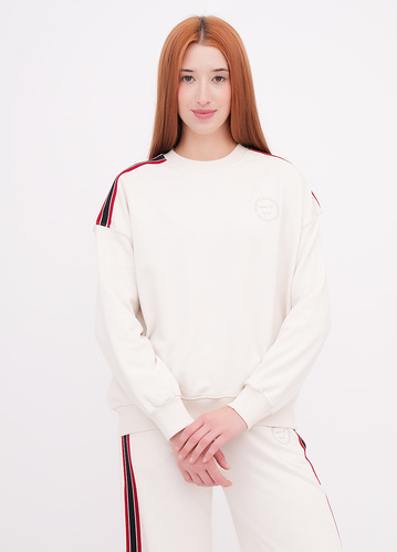 Фото ракурс 1 - Жіночий молочний світшот EQUILIBRI артикул W291 044 100 MILK FW2025