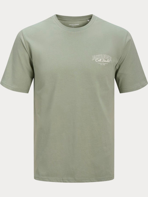 Чоловіча зелена футболка Jack & Jones артикул 12278493 Iceberg Green FW2025 Фото ракурс 1 - Чоловіча зелена футболка Jack & Jones артикул 12278493 Iceberg Green FW2025