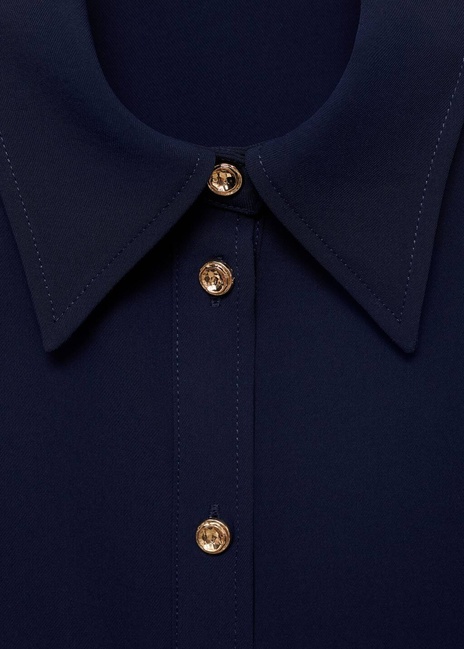 Фото ракурс 5 - Женская синяя рубашка Mango артикул 17065804 56 1 season