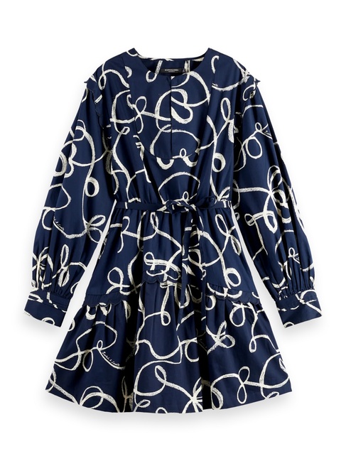 Фото ракурс 4 - Женское синее платье SCOTCH & SODA артикул UFU00974T V460 FW2025