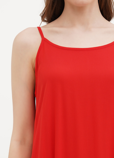 Женский красный сарафан EQUILIBRI артикул W451 011 000 Red SS2025 Фото ракурс 4 - Женский красный сарафан EQUILIBRI артикул W451 011 000 Red SS2025
