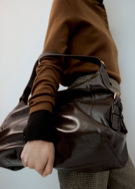 Женская хаки сумка Mango артикул 27031234 37 2 season Фото ракурс 6 - Женская хаки сумка Mango артикул 27031234 37 2 season