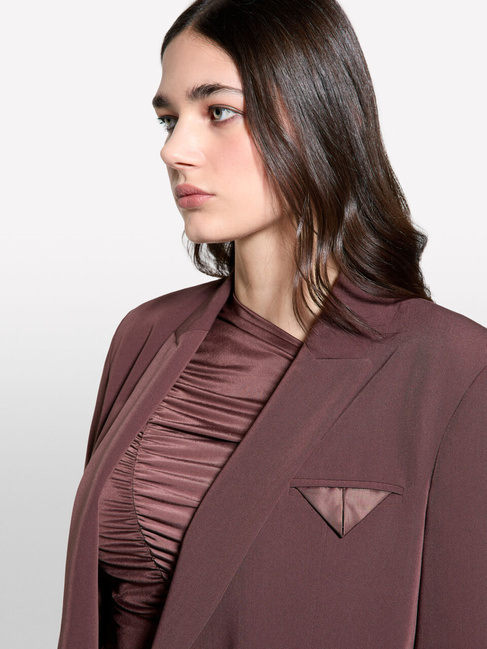 Фото ракурс 5 - Жіночий коричневий пiджак Sisley артикул 2KVXLW02R 0F8 25P