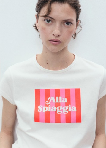 Фото ракурс 1 - Жіноча червона футболка Mango артикул 17081216 70 1 season