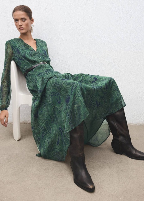 Фото ракурс 5 - Жіноча зелена сукня Mango артикул 17029121 43 1 season