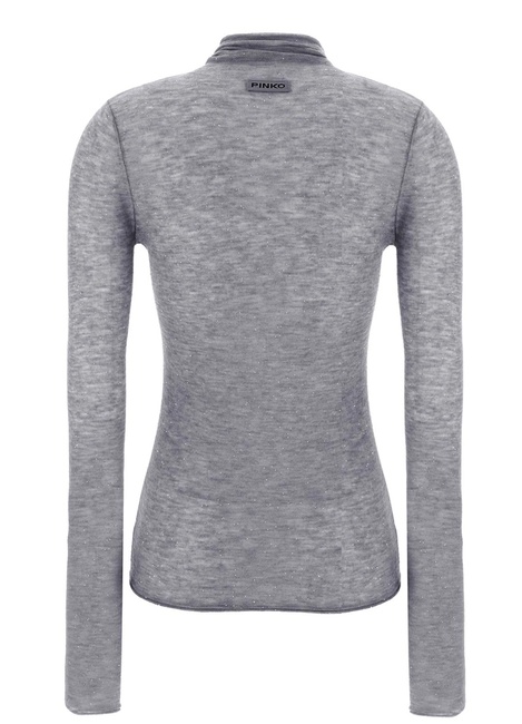Женский серый джемпер Pinko артикул 105821-A2PM I42 FW2025 Фото ракурс 2 - Женский серый джемпер Pinko артикул 105821-A2PM I42 FW2025