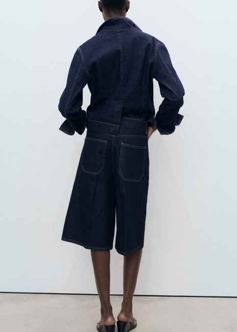 Жіночі сині шорти Mango артикул 17073324 TS 1 season Фото ракурс 2 - Жіночі сині шорти Mango артикул 17073324 TS 1 season