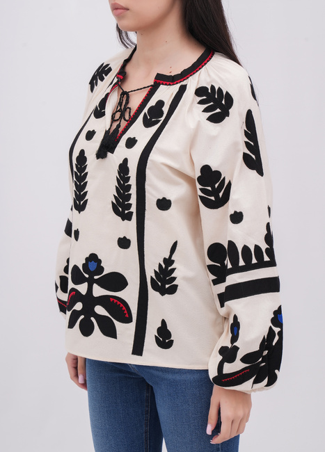 Фото ракурс 3 - Жіноча біла блузка EQUILIBRI артикул W421 029 000 White FW2025