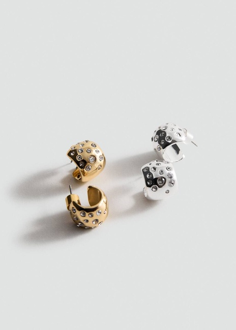 Женские золото-серебряные серьги Mango артикул 27031225 OR 2 season Фото ракурс 1 - Женские золото-серебряные серьги Mango артикул 27031225 OR 2 season