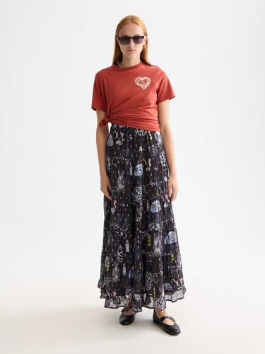 Фото ракурс 2 - Женская красная футболка SCOTCH & SODA артикул U9A00888T U602 FW2025