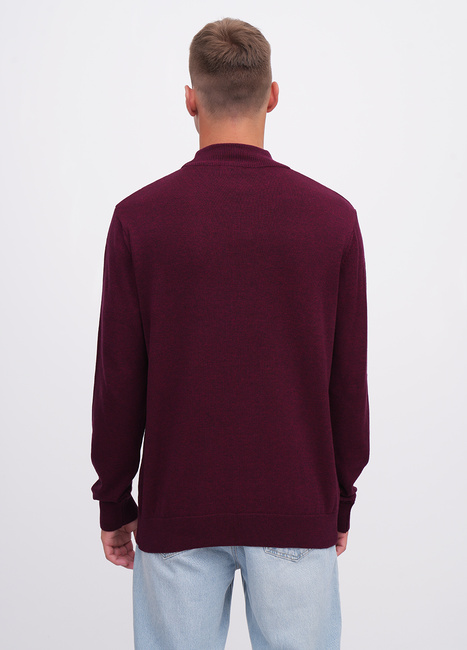 Чоловічий бордовий светр EQUILIBRI артикул M342 004 000 bordo FW2025 Фото ракурс 2 - Чоловічий бордовий светр EQUILIBRI артикул M342 004 000 bordo FW2025