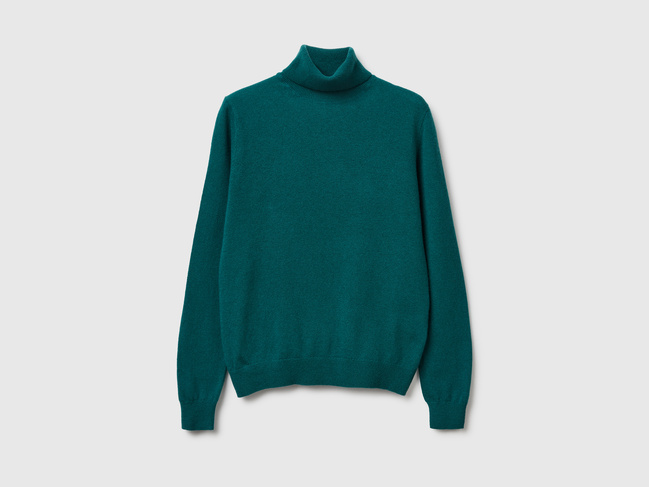 Жіноча зелена водолазка Benetton артикул 1002D2348 0C5 25A Фото ракурс 1 - Жіноча зелена водолазка Benetton артикул 1002D2348 0C5 25A