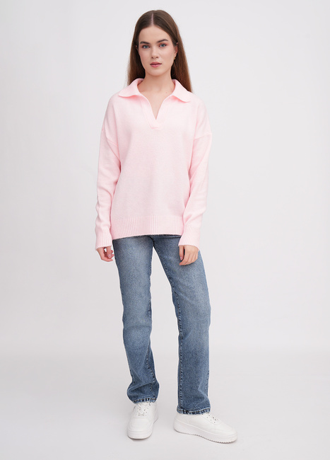 Фото ракурс 3 - Жіночий рожевий светр EQUILIBRI артикул W342 079 001 Pink FW2025