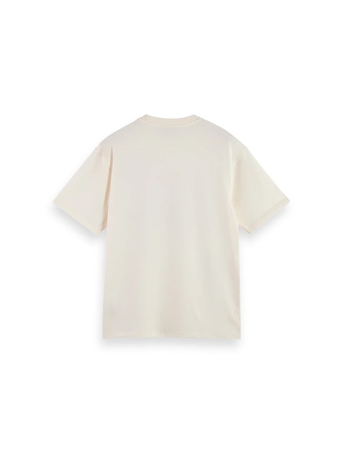 Мужская бежевая футболка SCOTCH & SODA артикул 181300 270 FW2025 Фото ракурс 4 - Мужская бежевая футболка SCOTCH & SODA артикул 181300 270 FW2025