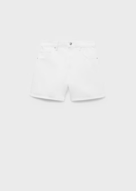 Женские белые шорты Mango артикул 17061192 01 1 season Фото ракурс 3 - Женские белые шорты Mango артикул 17061192 01 1 season