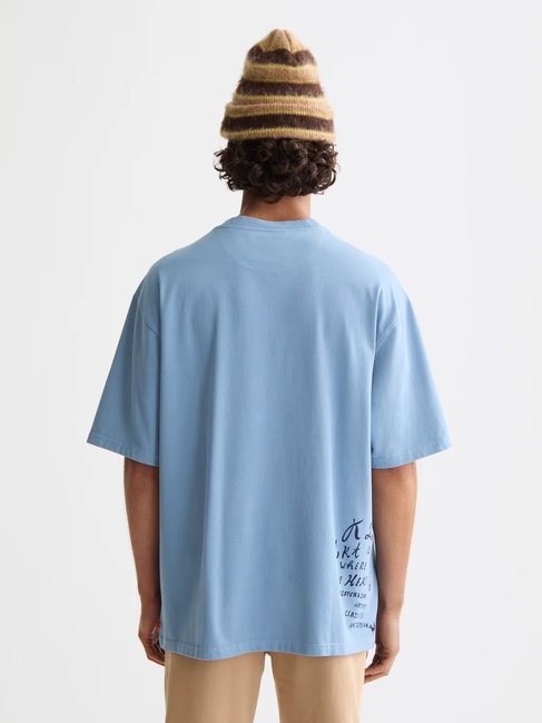 Фото ракурс 2 - Чоловіча блакитна футболка SCOTCH & SODA артикул 181702 410 FW2025