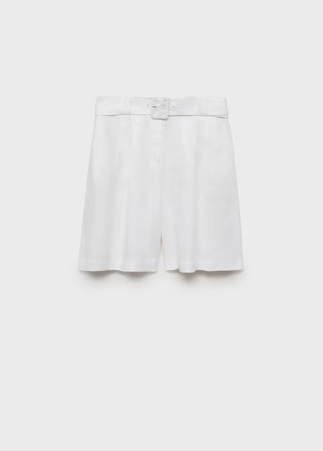 Женские белые шорты Mango артикул 17031126 01 1 season Фото ракурс 3 - Женские белые шорты Mango артикул 17031126 01 1 season