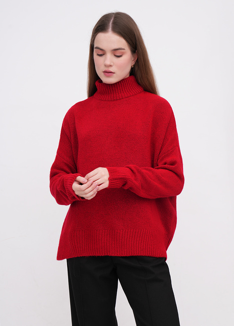 Фото ракурс 1 - Жіночий червоний светр EQUILIBRI артикул W342 055 001 Red FW2025