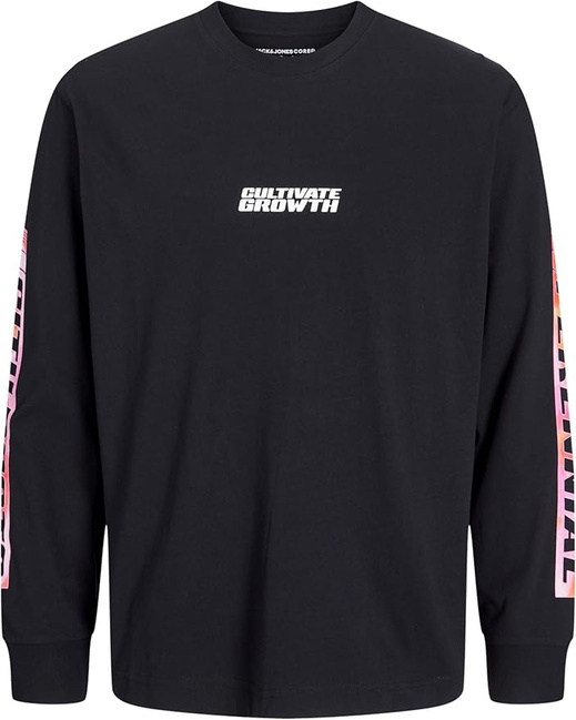 Мужской черный свитшот Jack & Jones артикул 12274654 Black FW2025 Фото ракурс 1 - Мужской черный свитшот Jack & Jones артикул 12274654 Black FW2025