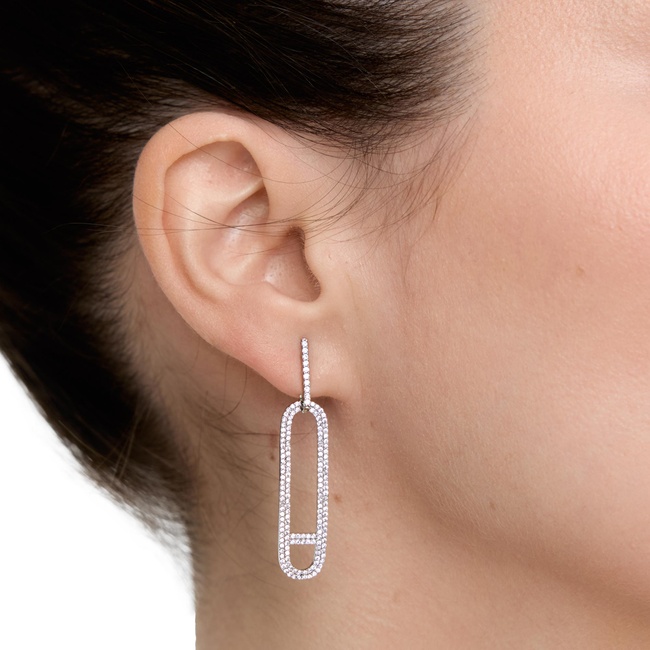 Жіночі срібні сережки Parfois артикул 233931 _SV FW2025 Фото ракурс 4 - Жіночі срібні сережки Parfois артикул 233931 _SV FW2025