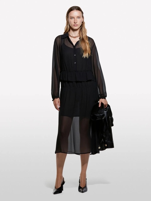 Фото ракурс 1 - Женское черное платье Sisley артикул 4NOXLV07L 100 25A