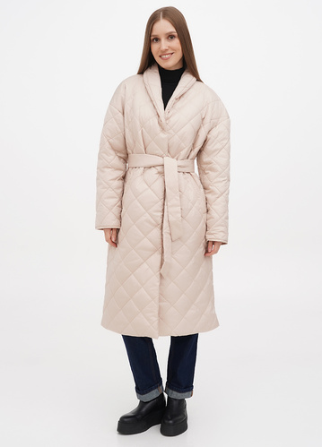 Фото ракурс 1 - Женское бежевое пальто EQUILIBRI артикул DVS Coat MN Beige FW2024