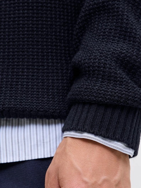 Фото ракурс 6 - Мужской синий джемпер Jack & Jones артикул 12279278 Sky Captain FW2025