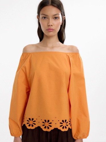 Фото ракурс 1 - Женская оранжевая блузка Parfois артикул 235247 _OR FW2025