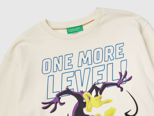 Фото ракурс 3 - Бежевий лонгслів для хлопчиків Benetton артикул 3ATNC10RL.G 3C9 25I