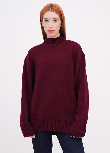 Фото ракурс 1 - Жіночий бордовий светр EQUILIBRI артикул W342 061 000 bordo FW2025