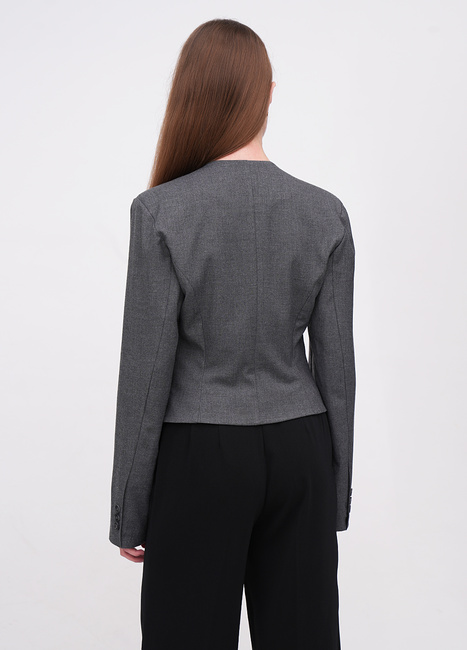 Фото ракурс 2 - Женский серый пиджак EQUILIBRI артикул BW491013 101 Grey FW2025