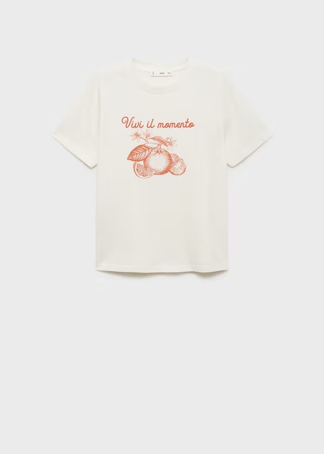 Жіноча молочна футболка Mango артикул 17012909 20 1 season Фото ракурс 3 - Жіноча молочна футболка Mango артикул 17012909 20 1 season