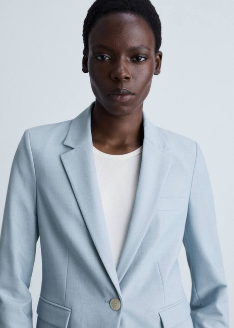 Фото ракурс 5 - Женский голубой пиджак Mango артикул 87063292 50 8 season