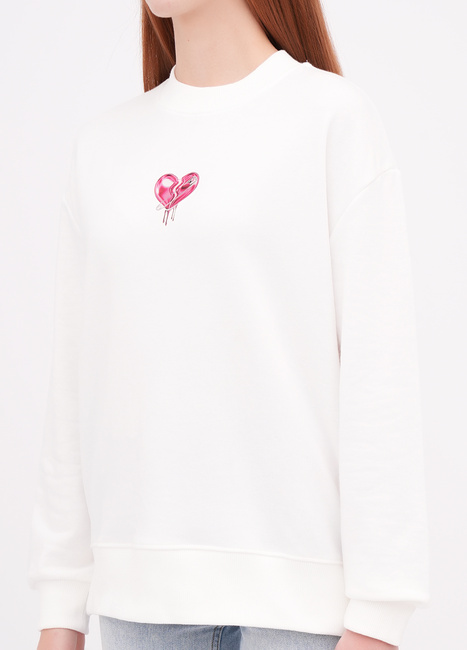 Женский белый свитшот EQUILIBRI артикул W231 036 000 White FW2025 Фото ракурс 3 - Женский белый свитшот EQUILIBRI артикул W231 036 000 White FW2025