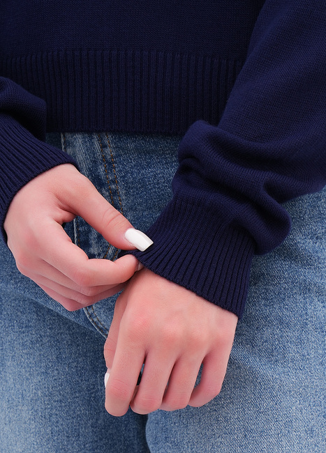 Фото ракурс 4 - Жіноча синя футболка поло EQUILIBRI артикул W314 014 000 NAVY BLUE FW2025