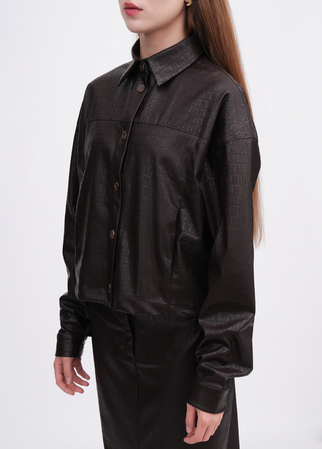 Жіноча коричнева куртка EQUILIBRI артикул W491 074 100 Brown FW2025 Фото ракурс 3 - Жіноча коричнева куртка EQUILIBRI артикул W491 074 100 Brown FW2025