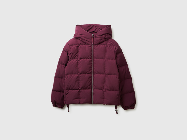 Женская бордовая куртка Benetton артикул 22T6DN086 1D3 25A Фото ракурс 5 - Женская бордовая куртка Benetton артикул 22T6DN086 1D3 25A