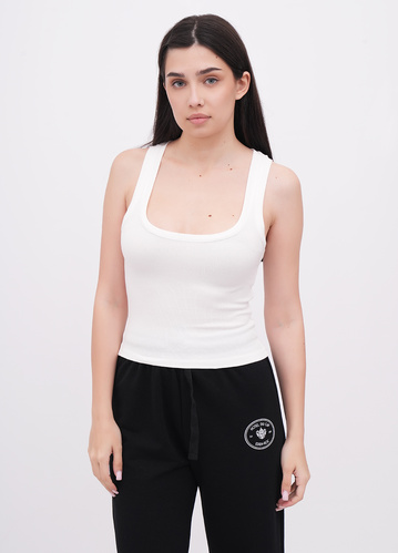 Фото ракурс 1 - Жіноча біла майка EQUILIBRI артикул W212 005 000 White FW2025