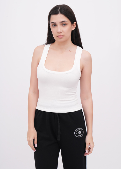 Жіноча біла майка EQUILIBRI артикул W212 005 000 White FW2025 Фото ракурс 1 - Жіноча біла майка EQUILIBRI артикул W212 005 000 White FW2025