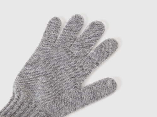 Фото ракурс 2 - Сірі рукавиці Benetton для дівчаток та хлопчиків артикул 1244CG00M.G 501 24A